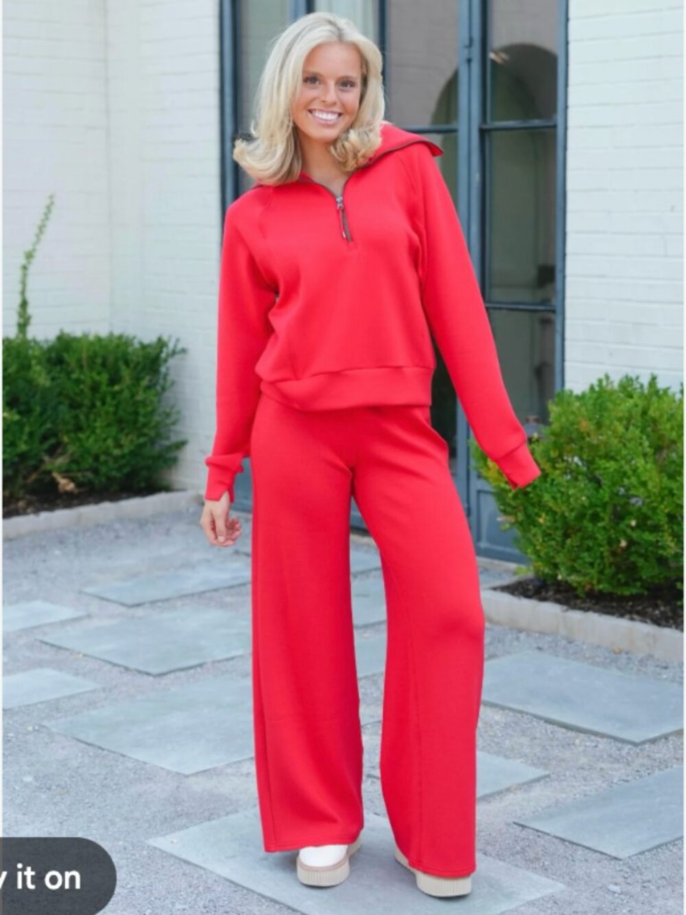 SPANX AirEssentials® Half Zip & SPANX AirEssentials® Wide Leg Pant Set